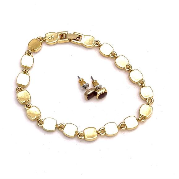 Liz Claiborne earrings and bracelet multi color gold accents - Picture 2 of 3